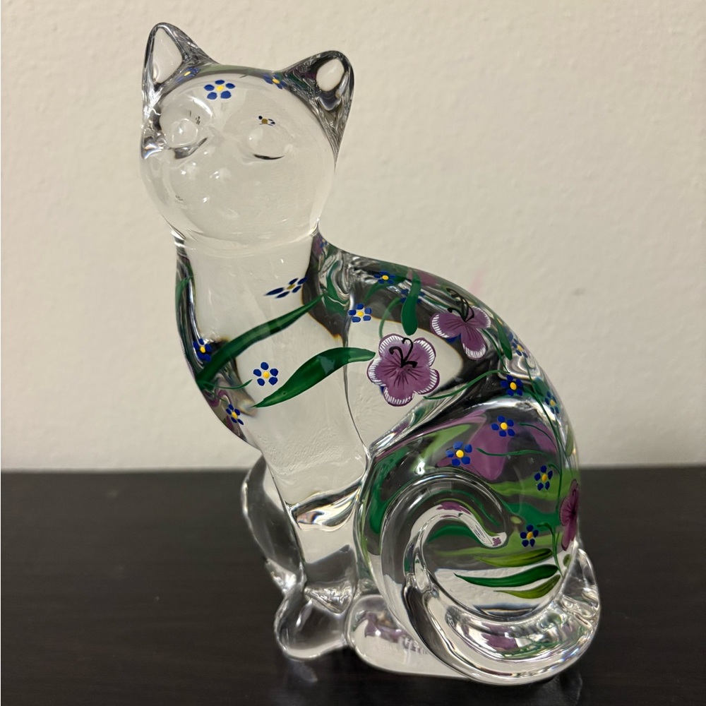 Lenox fine crystal - 6” hand painted cat